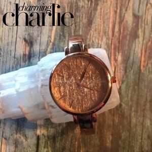 Charming Charlie Rose Gold Watch Cuff